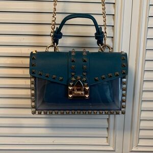 Studded Blue Handbag
